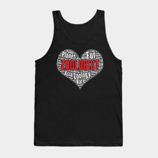 Zoologist Heart Shape Word Cloud Design print Tank Top